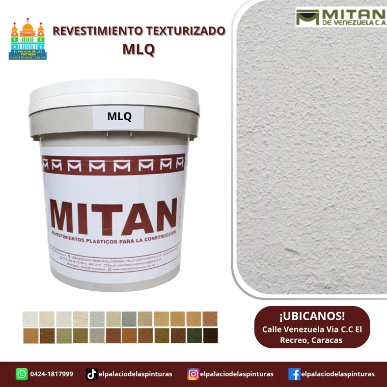 Revestimiento Texturizado MLQ Mitan disponible en El Palacio de las Pinturas